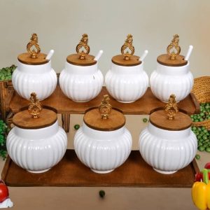 پاسماوری ۷ پارچه گندم پایه چوبی