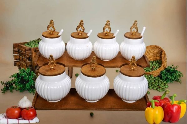 پاسماوری ۷ پارچه گندم پایه چوبی